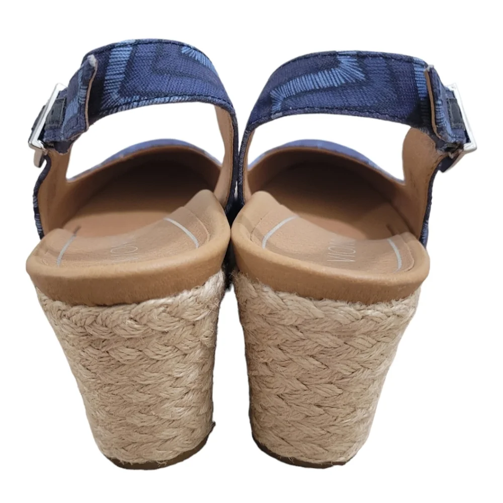 Vionic Summer CORALINA WEDGE Blue Sandal 7.5‎ Wide